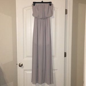 Silver/light grey strapless dress
